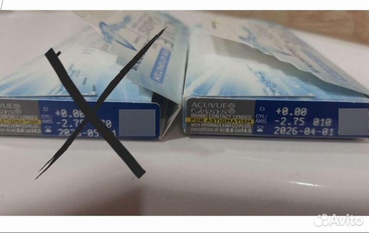 Линзы acuvue oasys астигматика 0.00 +2.75 010