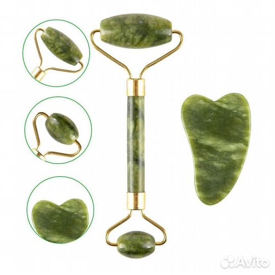 Набор : массажный ролик и скребок гуаша