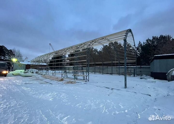 Каркас прямостенного ангара с монтажом под ключ