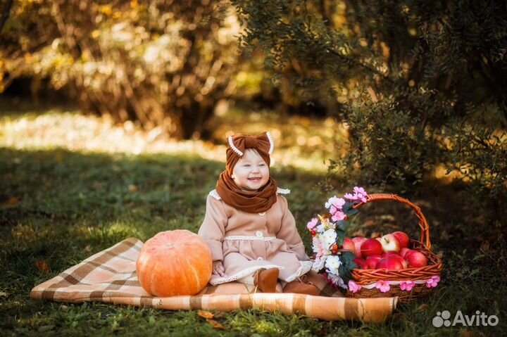 Детское пальто для девочки с шапочкой и снудом