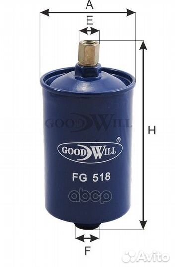 Фильтр топливный audi A80 1.6-2.3 /G2 GTI-89 FG