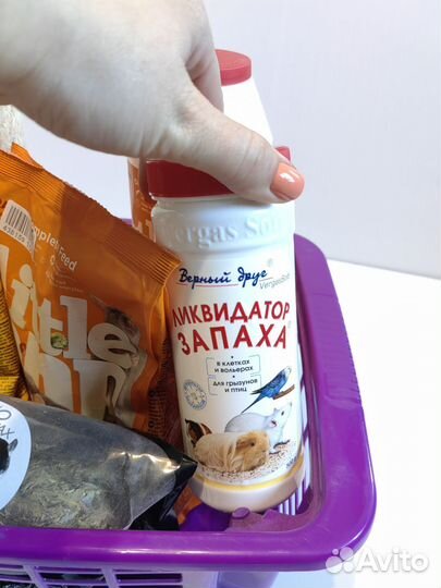 Корм для хомяка, сено, опилки