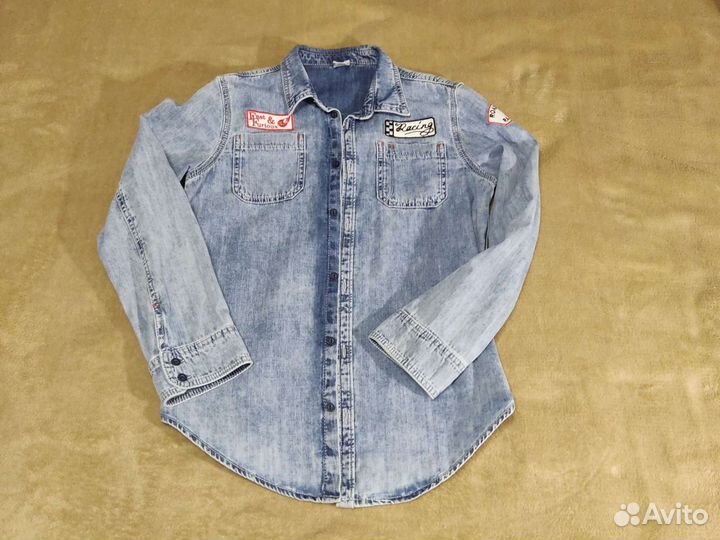 Лёгкая джинсовая рубашка на рост 158