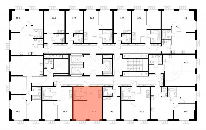 1-к. квартира, 32,3 м², 10/25 эт.