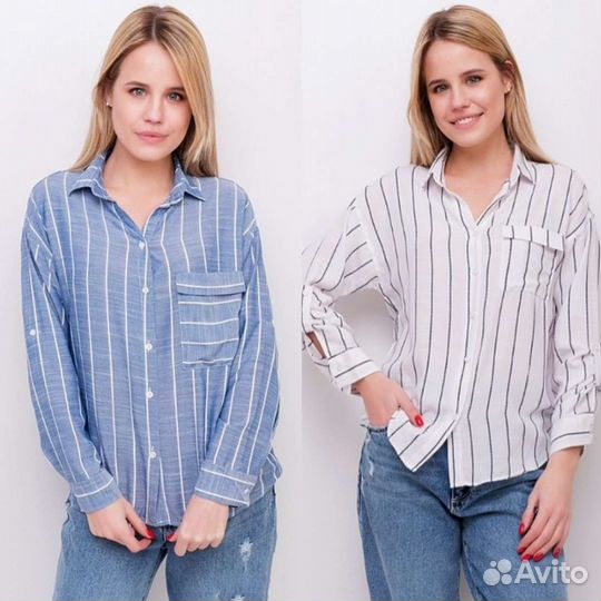 Рубашка в полоску белая