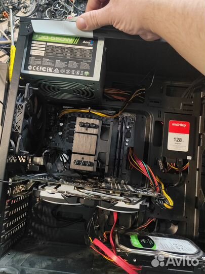 Пк ryzen 5-1600/RX580 8GB/RAM16/SSD/HDD