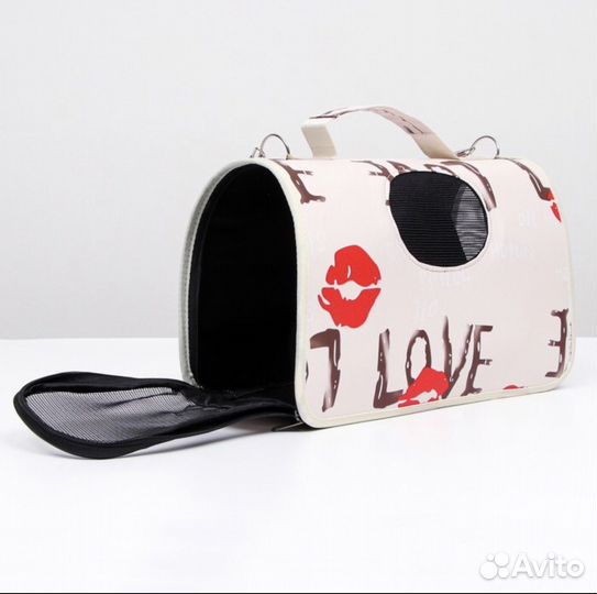 Сумка-переноска для кошек и собак,каркасная Love