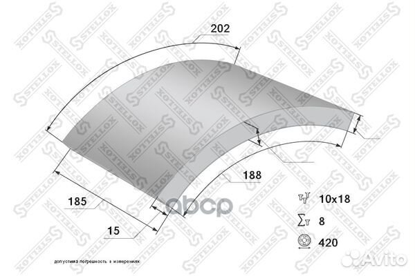 8501242SX накладки торм. с заклепк. stdувеличен
