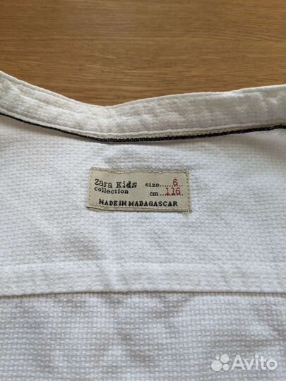 Рубашка белая zara kids