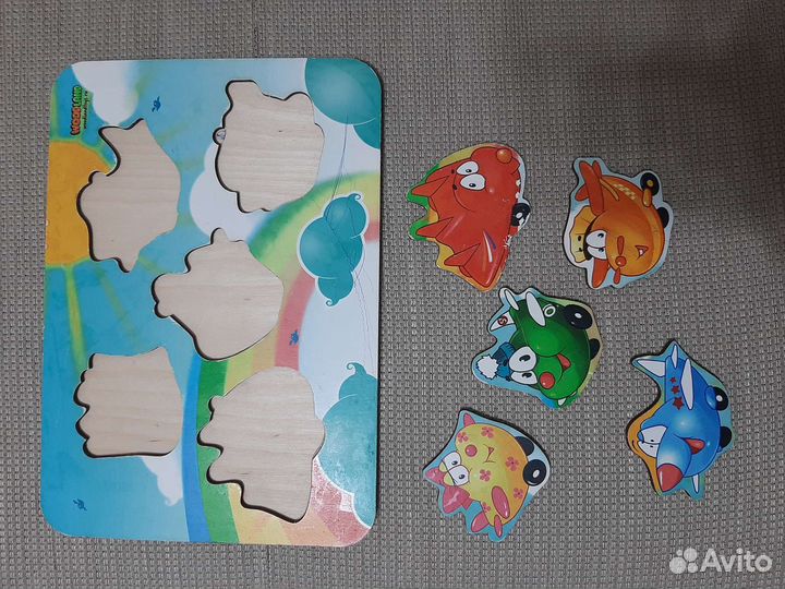 Игрушки-пазлы,2 вида,вкладыши,кубики