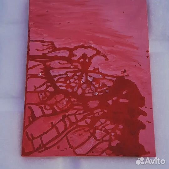 Бордовая интерьерная картина