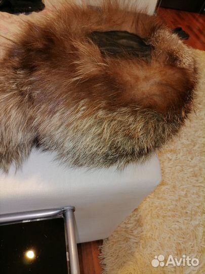 Шапка из чернобурки с двумя хвостами