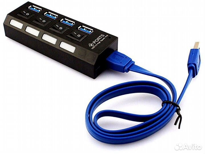 USB HUB*4 USB 3.0 port включатель портов
