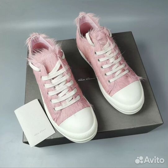 Кеды Rick Owens Ramones Pony Hair Кожаные