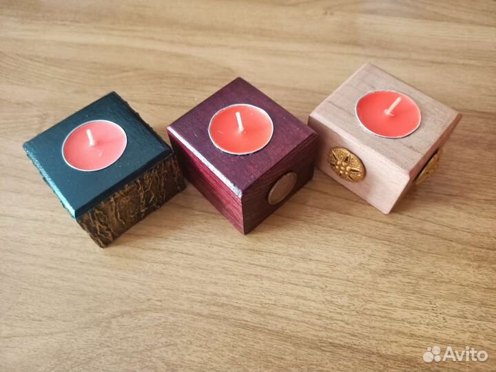 Подсвечник ручной работы, дерево