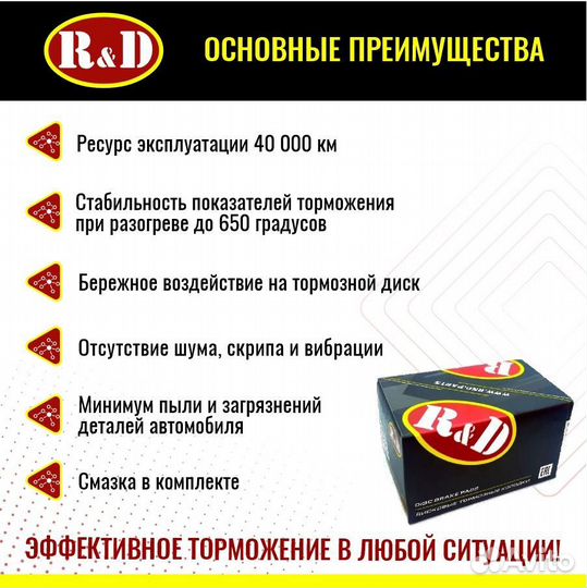 Тормозные колодки R&D Nissan/Renault зад