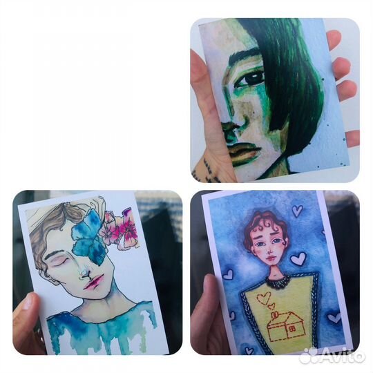 Открытки ручной работы акварель
