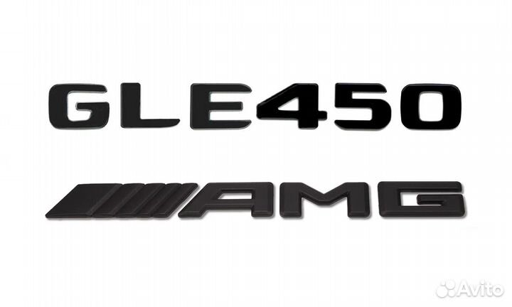 Комплект: шильдик Mercedes GLE450 + AMG черный
