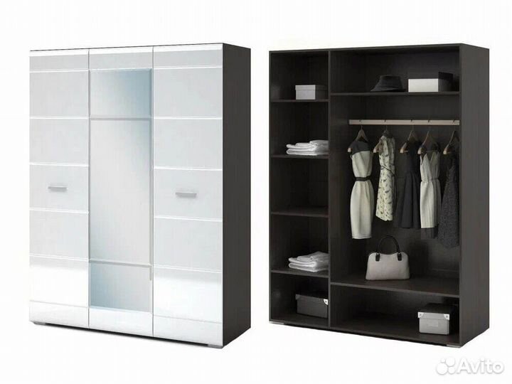 Шкаф белый с зеркалом