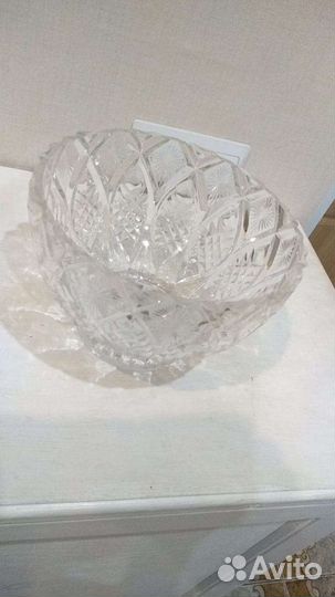 Ваза, салатница, чешский хрусталь