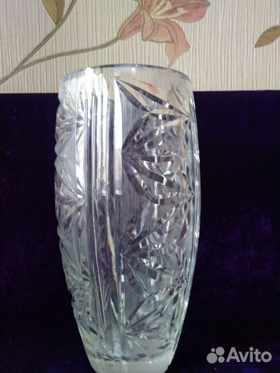 Большая тяжелая хрустальная ваза СССР