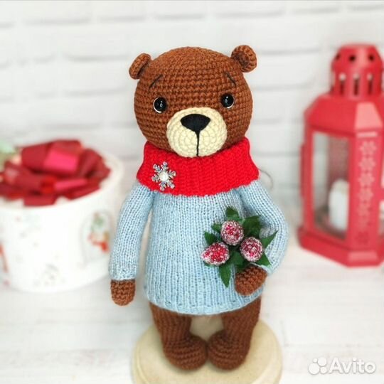 Мишка вязаный, игрушка ручной работы