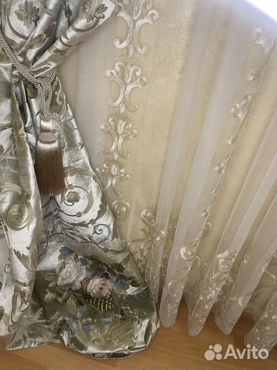 Шторы Италия бархат с вышивкой