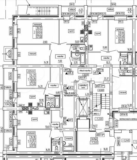 2-к. квартира, 67,7 м², 1/9 эт.