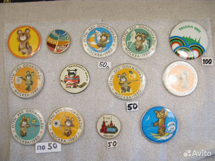 Мишки олимпийские. Олимпиада 80: значки, брелки