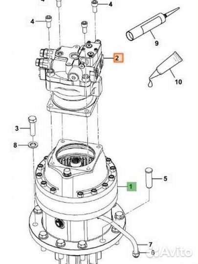 Шестерня редуктора поворота JCB 205 JCB 220 NEW