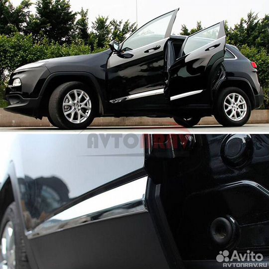 Молдинги дверей Chrome для Cherokee 5 (KL) (Дорест