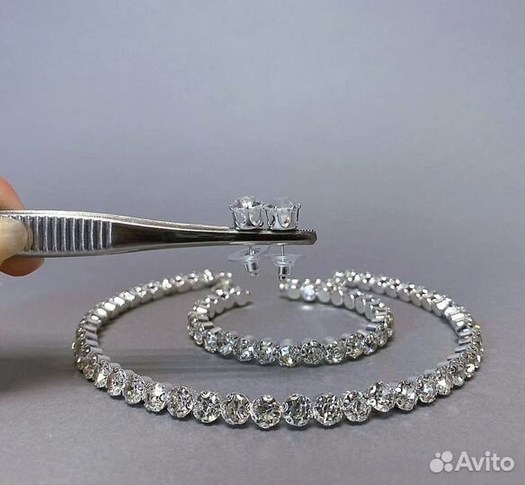 Колье+браслет+серьги комплект со стразами