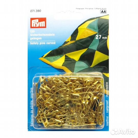 Английские булавки со спиралью, латунь № 1 золоти