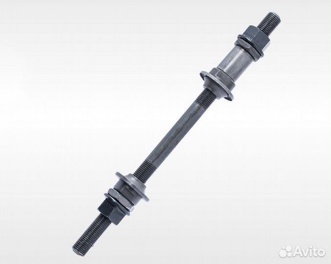 Ось задней втулки (гайка) черная с конусами с пыл