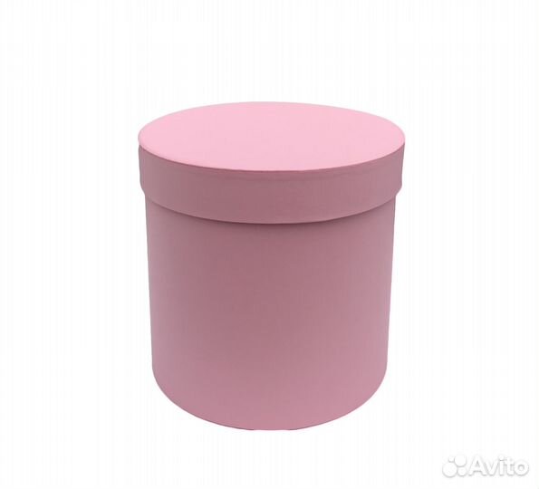 Подарочная круглая коробка 16х16 см Розовая