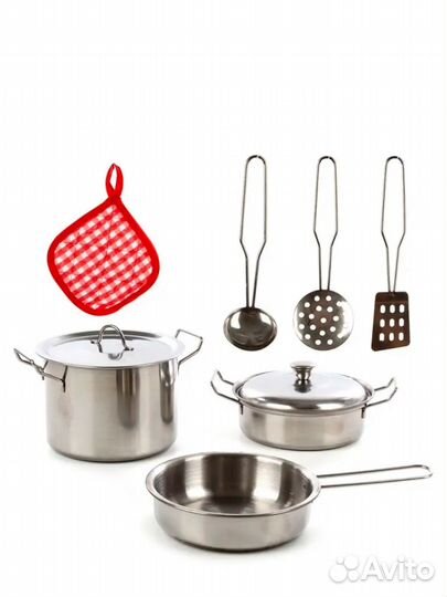 Детская металлическая посуда 9 предметов