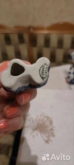 Фигурки гжель собака, лошадь