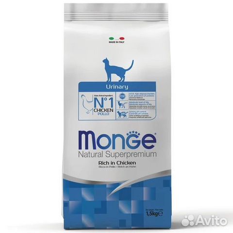 Корм для кошек с мкб Monge urinary 10кг