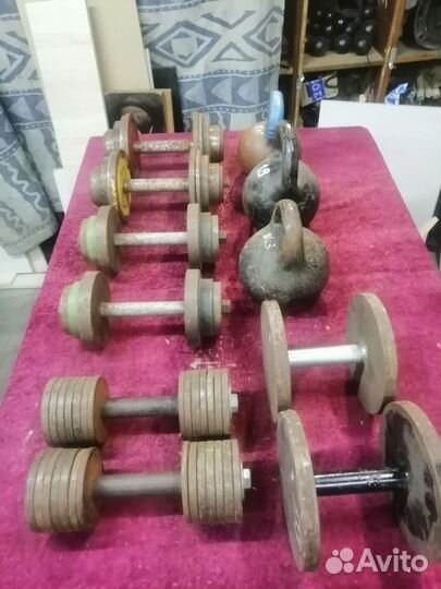 Гантели, гири, спорт инвентарь