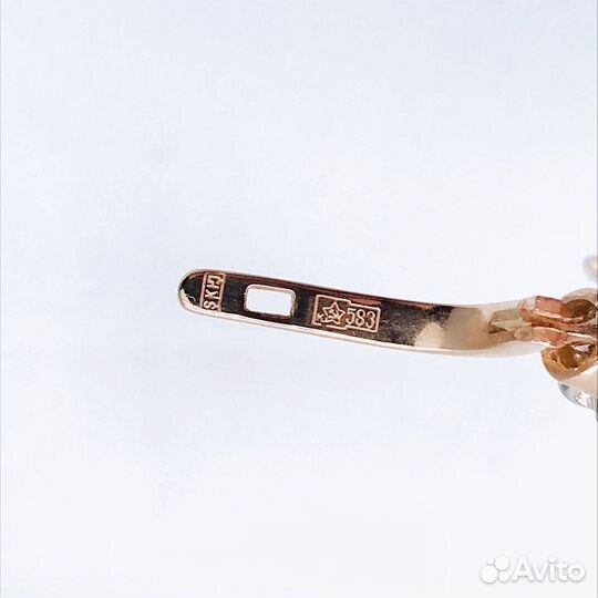 Советские золотые серьги с бриллиантами СССР