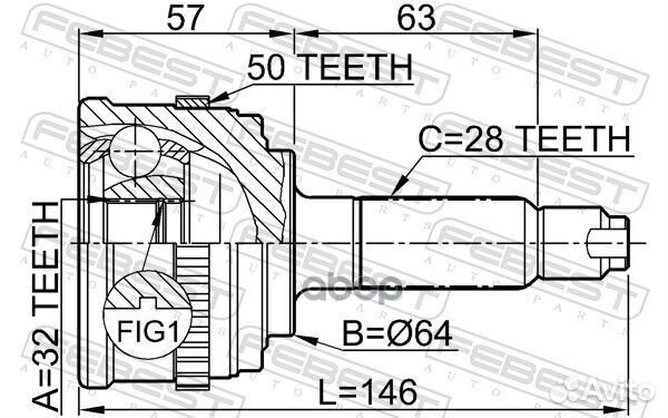 Шрус наружн.honda accord CF3/CF4/CF5/CL1/CL3 19