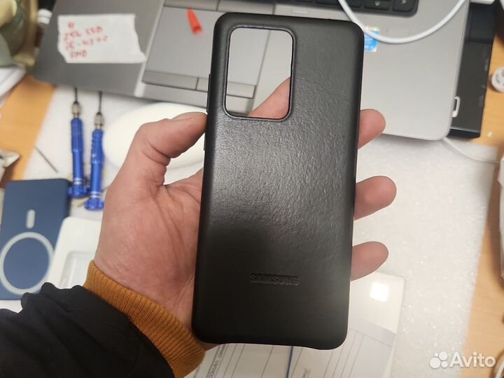 Чехол-накладка Leather Cover S20 Ultra