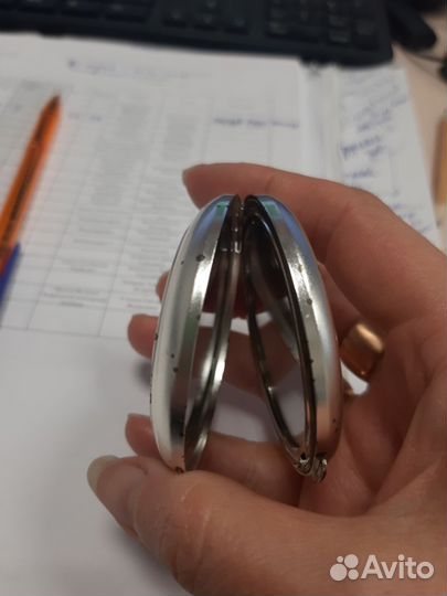 Винтажное зеркальце металл с ангелами