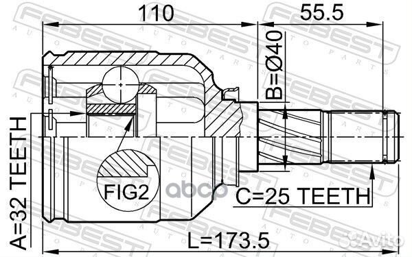 ШРУС внутренний перед лев 0211SR20LH Febest