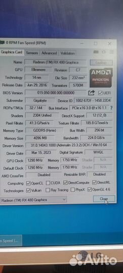 Видеокарта Radeon AMD RX 480 4Gb Gigabyte G1