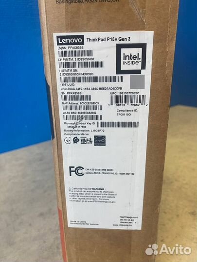 Thinkpad P15v Gen 3 I7-12800H Pro/T1200/16/512