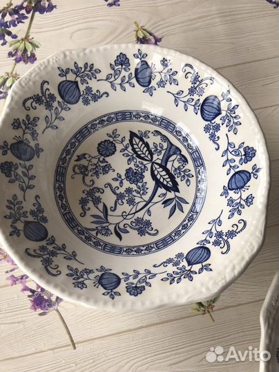 Сервиз обеденный синий лук, Royal Tudor Англия