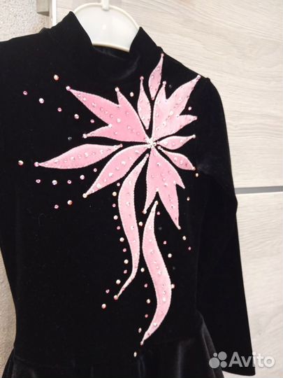 Платье для фигурного катания бархатное