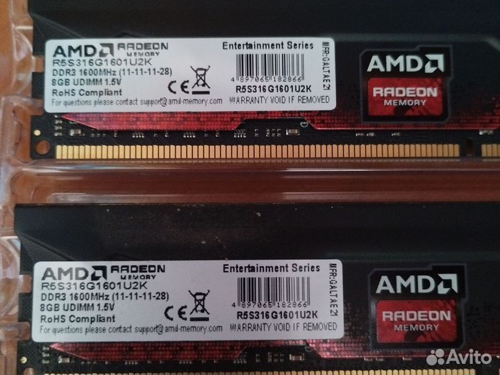 Оперативная память amd ddr 3 8gb 2x8 16gb
