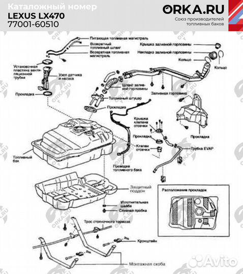 Топливный бак Toyota Land Cruiser 100